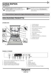 Manuale Hotpoint-Ariston HIC 3C33 CW Lavastoviglie