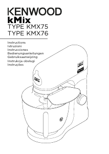 Manual Kenwood KMX750RD kMix Batedeira com taça