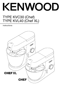 Mode d’emploi Kenwood KVL4100W Chef XL Robot sur socle