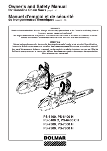 Mode d’emploi Dolmar PS-6400 Tronçonneuse