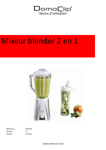Mode d’emploi DomoClip DOC139 Blender