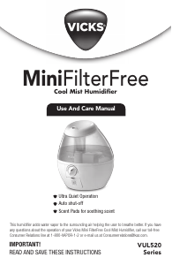 Mode d’emploi Vicks VUL520W Humidificateur