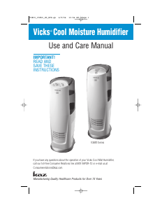 Manual de uso Vicks V3800JUV Humidificador