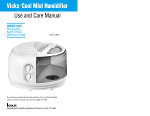 Manual Vicks V3600 Humidifier