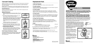 Handleiding Vicks V105SG Luchtbevochtiger