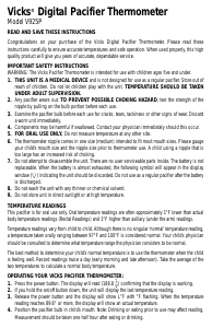 Handleiding Vicks V925P Thermometer
