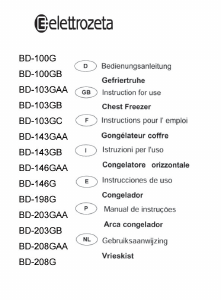 Mode d’emploi Elettrozeta BD-146GAA Congélateur