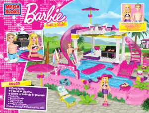Handleiding Mega Bloks set 80228 Barbie Pool party