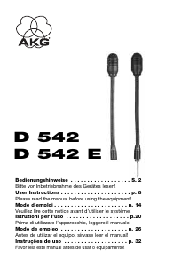 Handleiding AKG D 542 Microfoon