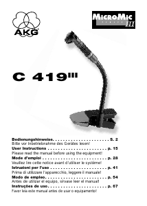 Mode d’emploi AKG C 419 III Microphone