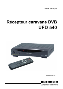 Mode d’emploi Kathrein UFD 540 Récepteur numérique
