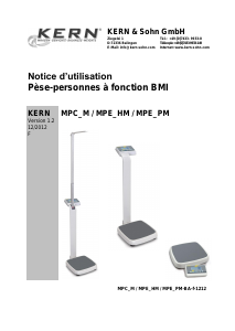 Mode d’emploi KERN MPC 250K100M Pèse-personne