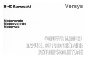 Mode d’emploi Kawasaki Versys (2006) Moto