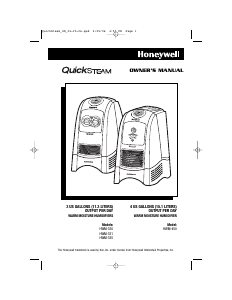 Mode d’emploi Honeywell HWM331 QuickSteam Humidificateur