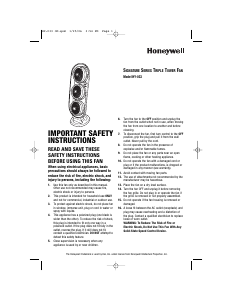Bruksanvisning Honeywell HY-033 Fläkt