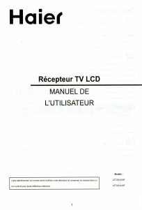 Mode d’emploi Haier LET26C430F Téléviseur LCD