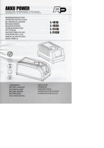 Mode d’emploi Akku Power L-1810 Chargeur de batterie