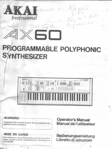Manual Akai AX60 Synthesizer