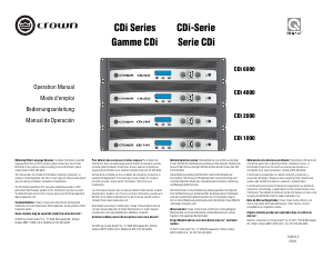 Manual de uso Crown CDi 1000 Amplificador