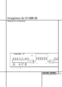 Mode d’emploi Harman Kardon CDR 20 Lecteur CD