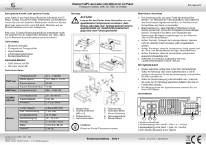 Mode d’emploi Creasono CAS-3800BT Autoradio