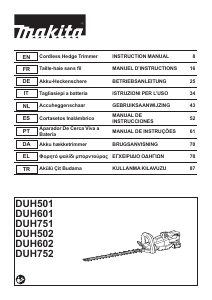 Manual Makita DUH752Z Hedgecutter