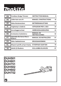 Handleiding Makita DUH752Z Heggenschaar