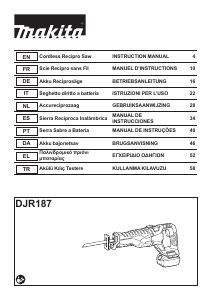 Handleiding Makita DJR187ZK Reciprozaag