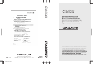 Mode d’emploi Clarion VRX868RVD Autoradio