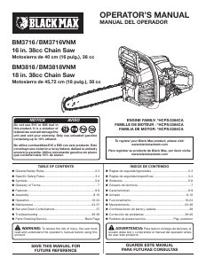 Handleiding Black Max BM3716VNM Kettingzaag