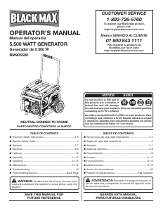 Handleiding Black Max BM905500 Generator