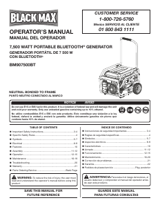 Handleiding Black Max BM907500BT Generator