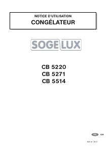 Mode d’emploi Sogelux CB5220 Congélateur