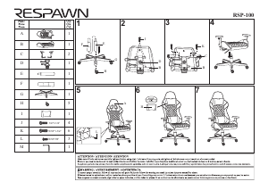Manual Respawn RSP-100-WHT Office Chair
