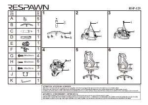 Manual Respawn RSP-125-RED Sidewinder Office Chair
