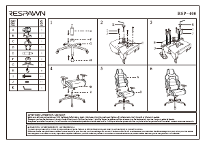 Manuale Respawn RSP-400-RED Sedia da ufficio