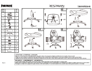 Manuale Respawn TROOPER-01 Skull Trooper-V Sedia da ufficio