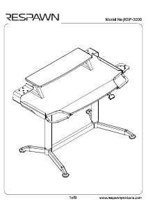 Kullanım kılavuzu Respawn RSP-3000-BLU Çalışma masası
