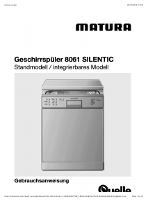 Bedienungsanleitung Matura 8061 SILENTIC Geschirrspüler