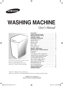 Manual Samsung WA92J7 Washing Machine