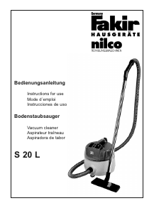 Bedienungsanleitung Fakir S 20 L Staubsauger