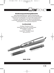 Manuale Clatronic HAS 2729 Modellatore per capelli