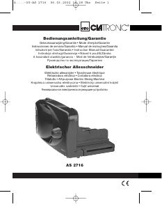 Handleiding Clatronic AS 2716 Snijmachine