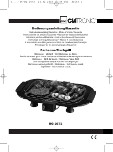 Bedienungsanleitung Clatronic BQ 2672 Tischgrill