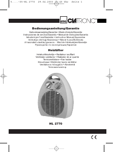 Manual Clatronic HL 2770 Heater