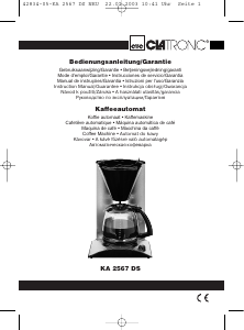 Bedienungsanleitung Clatronic KA 2567 DS Kaffeemaschine