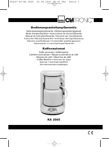 Manual Clatronic KA 2565 Máquina de café