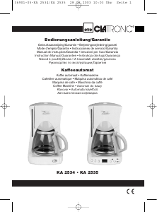 Руководство Clatronic KA 2535 Кофе-машина