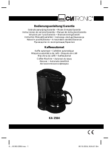 Manual Clatronic KA 2564 Coffee Machine