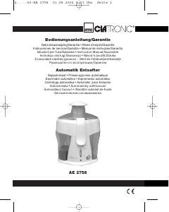 Manual Clatronic AE 2758 Centrifugadora